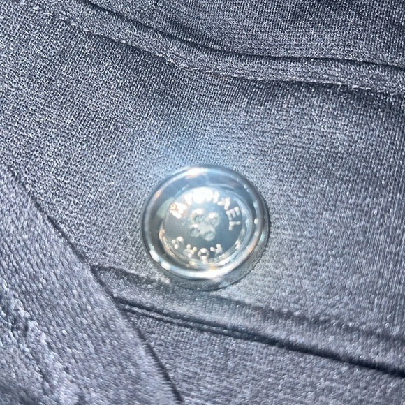 Michael Kors Black Stretch Black Dress Silver Chain and Button Accent Size 8 NWT - Picture 8 of 8